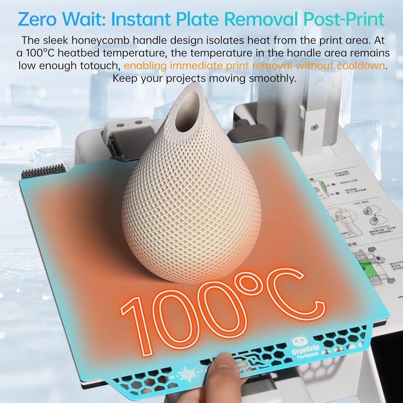 BigTreeTech BIQU CryoGrip Pro Glacier for Bambu-Lab A1 Mini 184x184mm Panda Build Plate Double Sided Upgrade Removable Surface Platform - Image 3